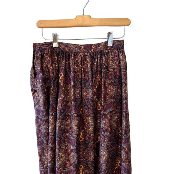 Vintage 80s Charter Club Midi Skirt Classic Pleated Paisley Print - Picture 2 of 5